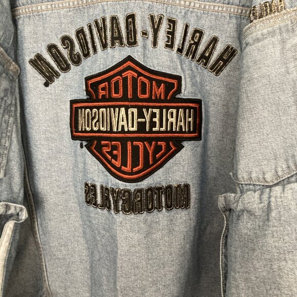 Men's HARLEY-DAVIDSON Motorcycle Denim Jean Jacket 100% Cotton Size 3XL Sturgis - Picture 16 of 16